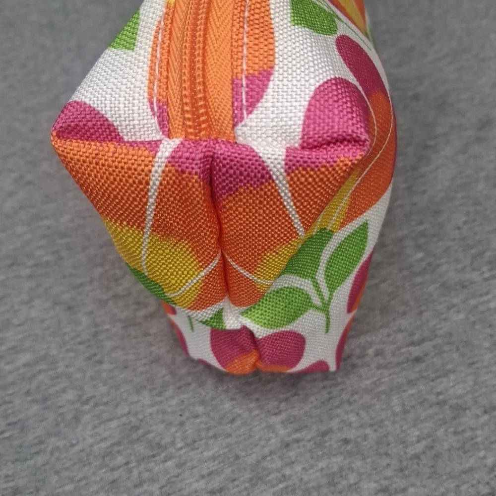CLINIQUE Floral Print Cosmetic Makeup Bag Zipper Pouch 9.5